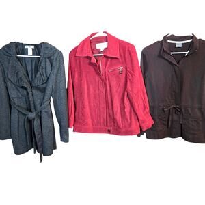 Women's Small 6 8 Jackets Coats Wholesale Bulk Lot of 3 S Tops Long Sleeve